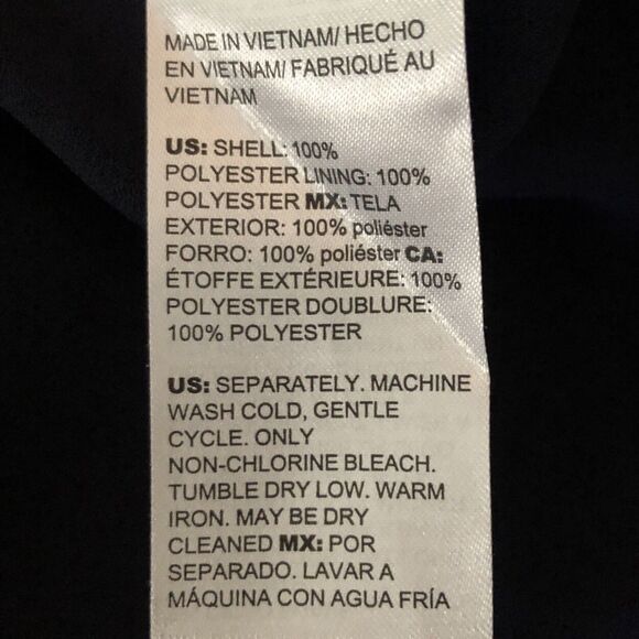 Chicos Abstract Dot Print Blouse Size 3 Womens XL Navy Kelly Semi Sheer Tunic - Picture 16 of 16